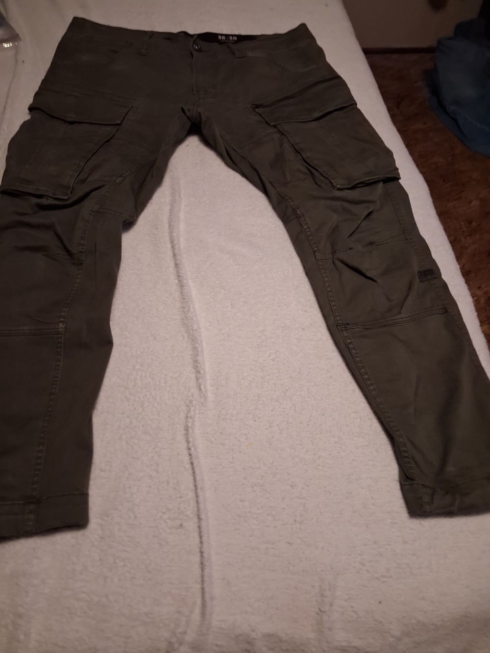 G-Star Olive Green Cargo Trousers with Utility Pockets